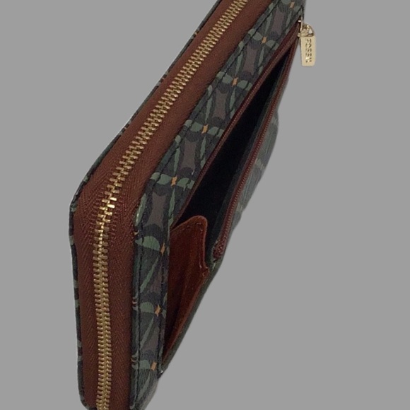 New‎ Fossil Wallet with Leather Interior, Textured, Boho, Green & Brown - Picture 6 of 10